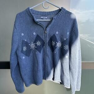 Croft & Barrow Women's Blue and Grey Jumper